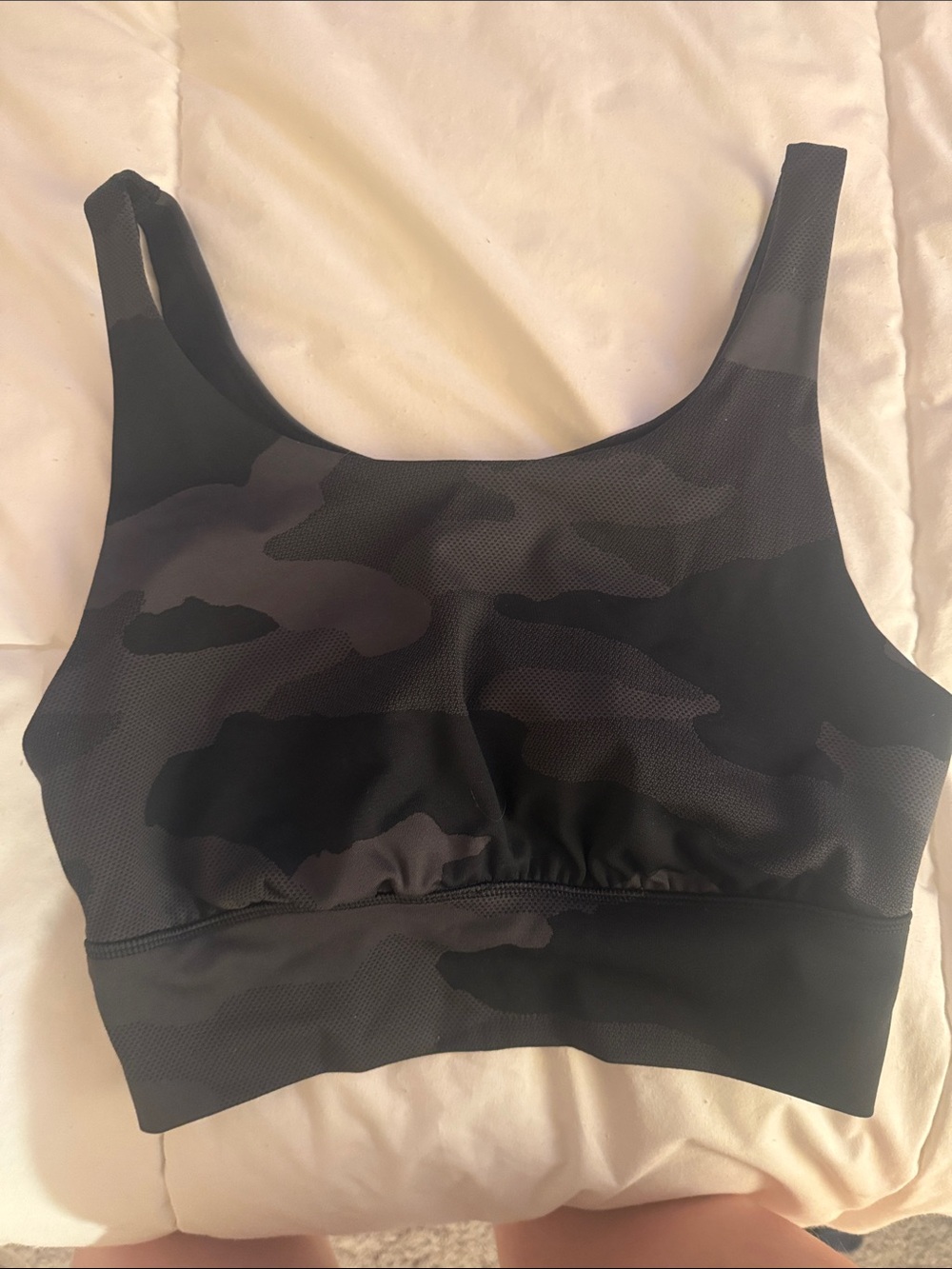 Black Camo Seamless Sports Bra - Lightweight Support